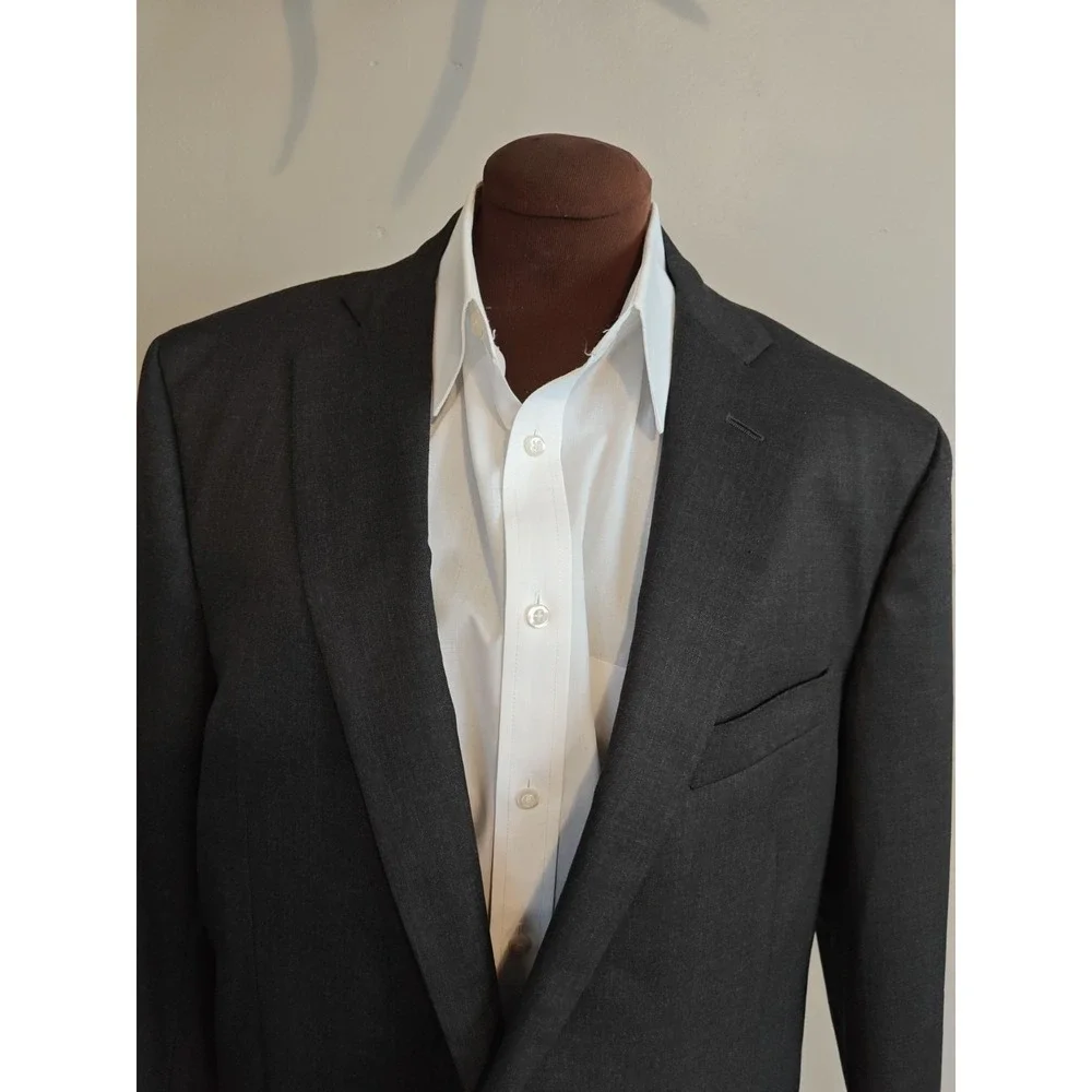 Brooks Brothers Regent Mens Sport Coat 44L Gray Wool Made in USA 2 Button Blazer